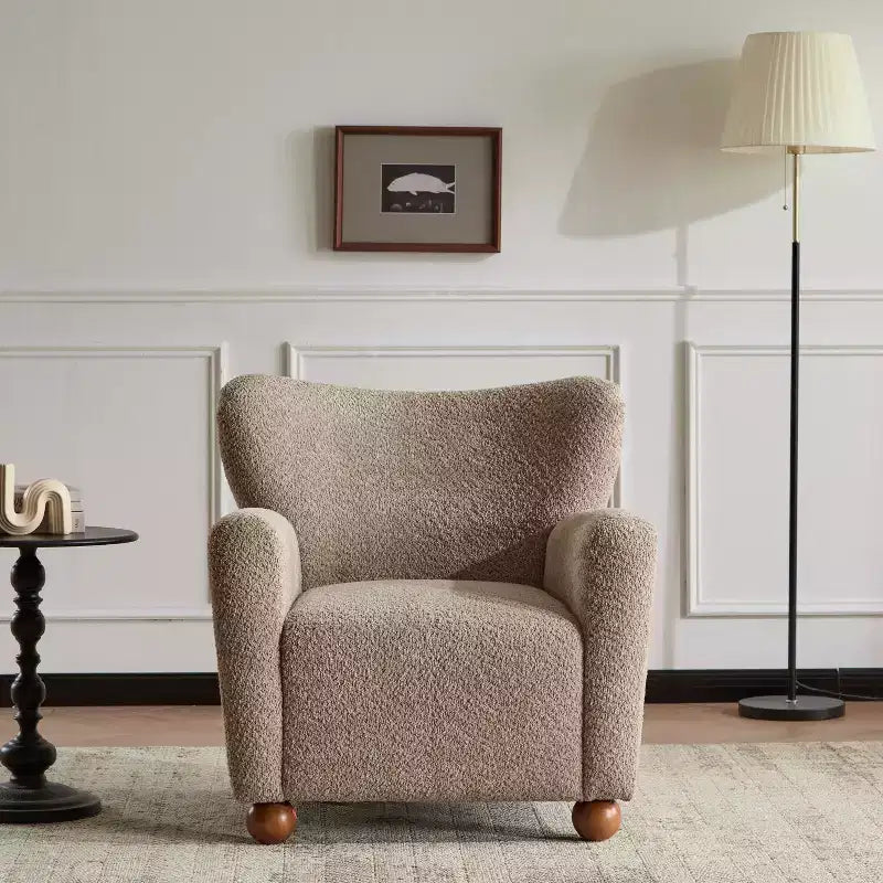 Fauteuil d'appoint contemporain rembourré à oreilles