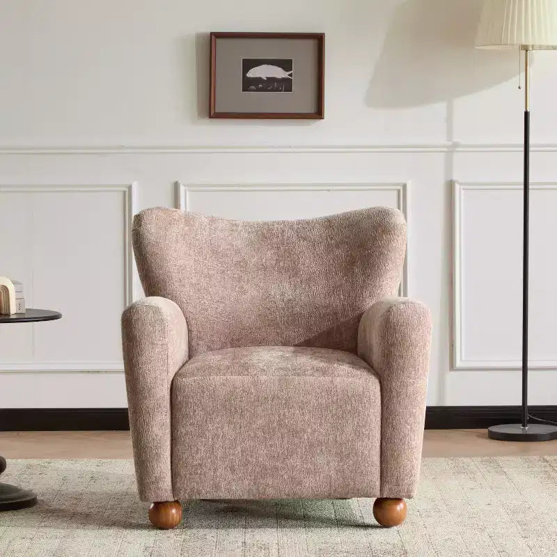 Fauteuil d'appoint contemporain rembourré à oreilles