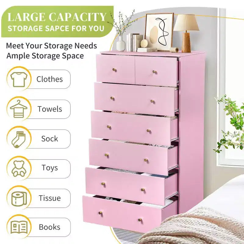 Grande commode 7 tiroirs pour chambre à coucher et chiffonnier