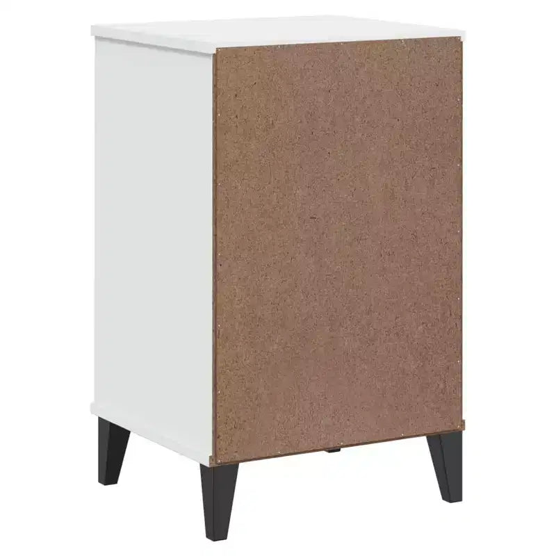 Table de chevet Blanc Bois d'ingénierie ; poignées en plastique Petite