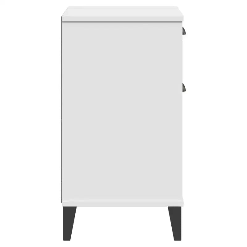 Table de chevet Bois d'ingénierie blanc ; Plastique Table de chevet moyenne