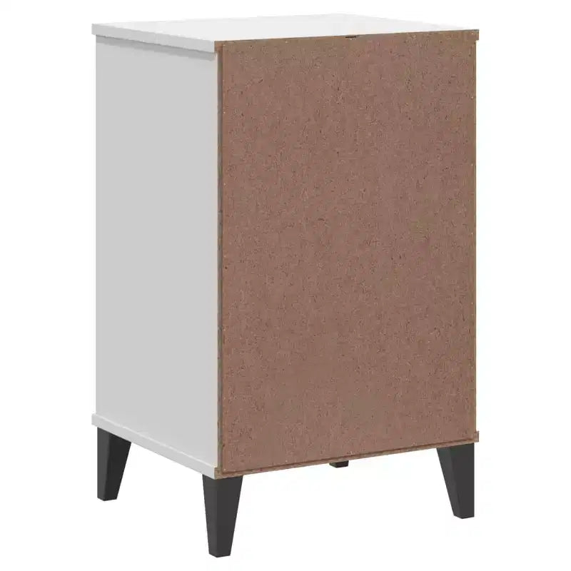 Table de chevet Bois d'ingénierie blanc ; Plastique Table de chevet moyenne