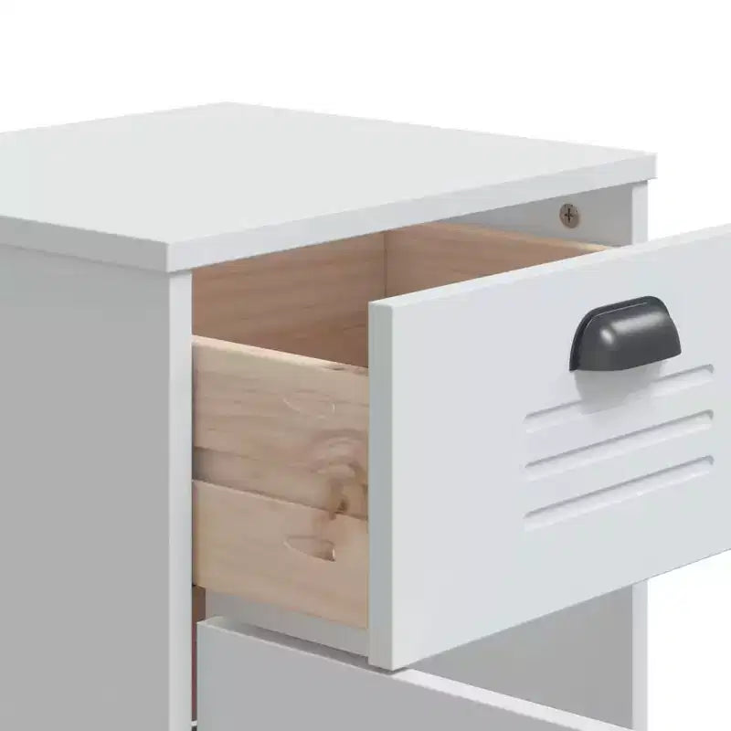 Table de chevet Bois d'ingénierie blanc ; Plastique Table de chevet moyenne