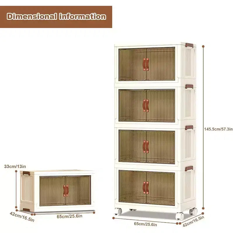 Boîtes de rangement empilables à 4 niveaux ; Armoire de rangement en plastique