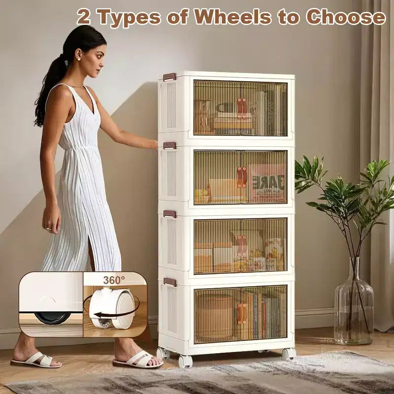Boîtes de rangement empilables à 4 niveaux ; Armoire de rangement en plastique