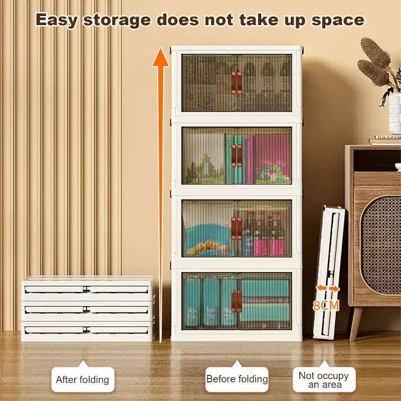 Boîtes de rangement empilables à 4 niveaux ; Armoire de rangement en plastique
