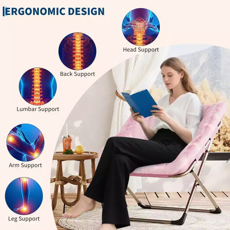 Chaise soucoupe pliante pour adultes ; Chaise longue confortable pour salon