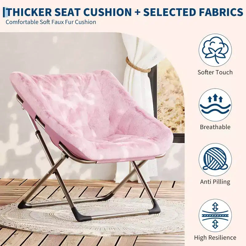 Chaise soucoupe pliante pour adultes ; Chaise longue confortable pour salon