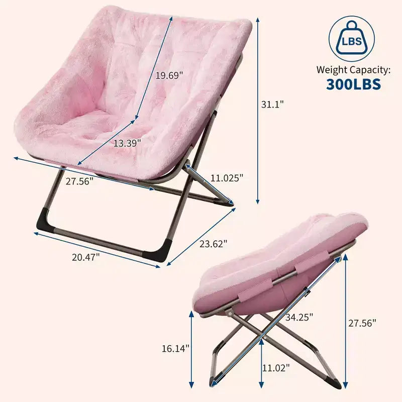 Chaise soucoupe pliante pour adultes ; Chaise longue confortable pour salon