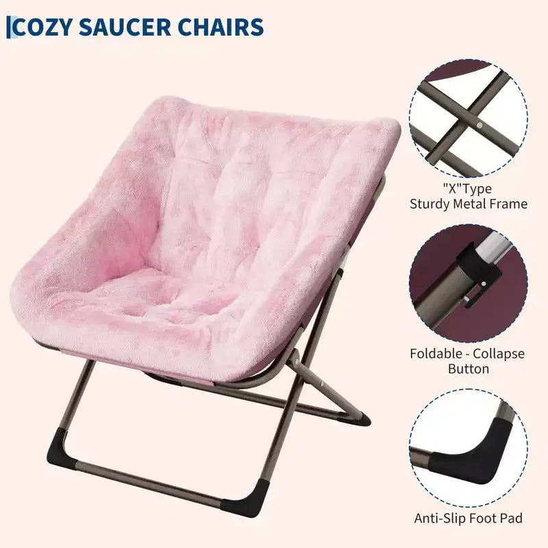 Chaise soucoupe pliante pour adultes ; Chaise longue confortable pour salon