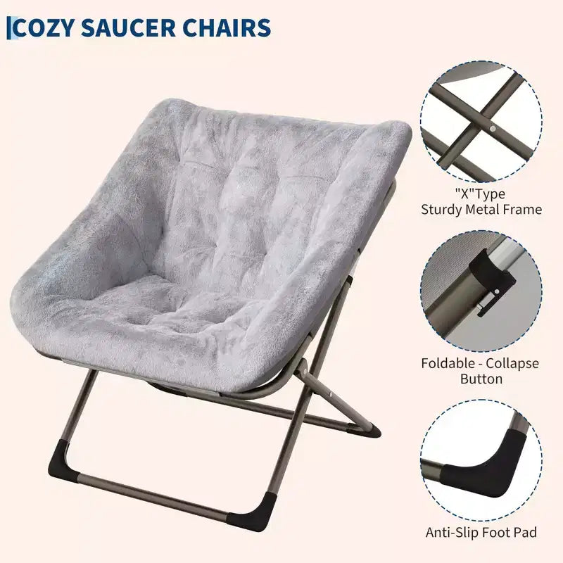 Chaise soucoupe pliante pour adultes ; Chaise longue confortable pour salon