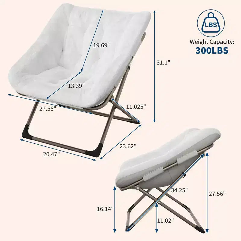 Chaise soucoupe pliante pour adultes ; Chaise longue confortable pour salon