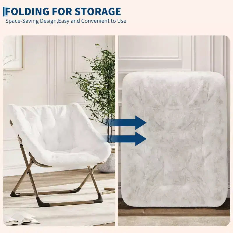 Chaise soucoupe pliante pour adultes ; Chaise longue confortable pour salon