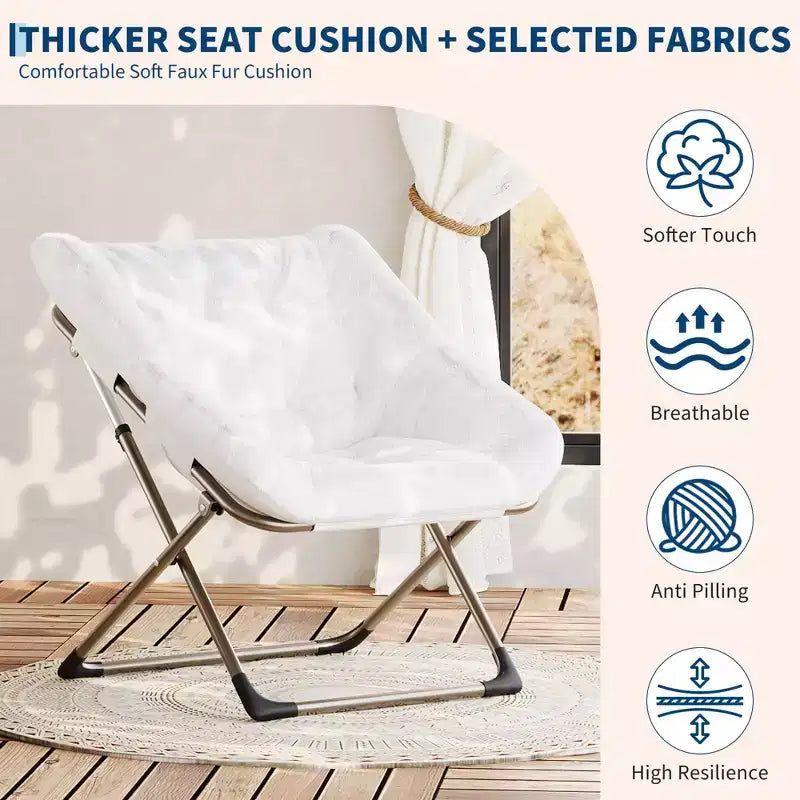 Chaise soucoupe pliante pour adultes ; Chaise longue confortable pour salon