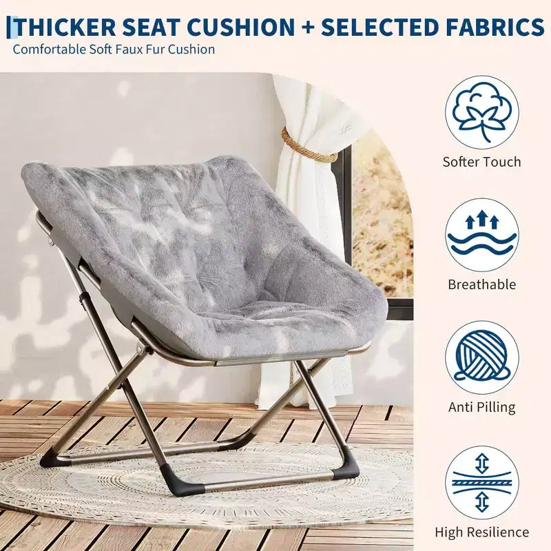 Chaise soucoupe pliante pour adultes ; Chaise longue confortable pour salon