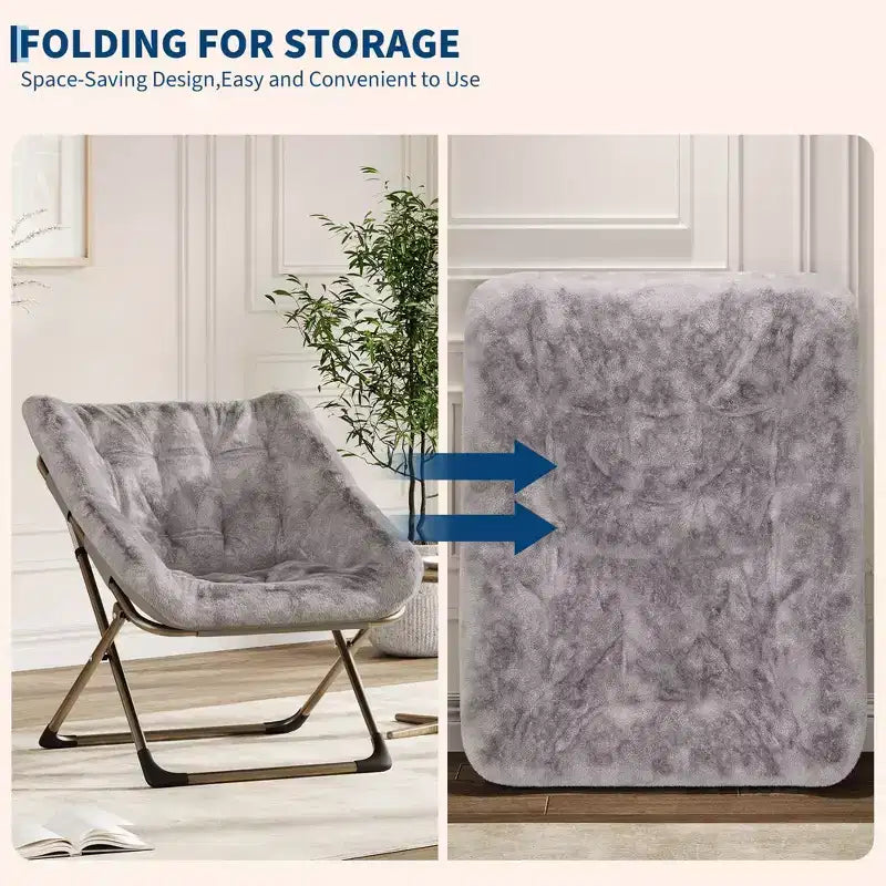 Chaise soucoupe pliante pour adultes ; Chaise longue confortable pour salon
