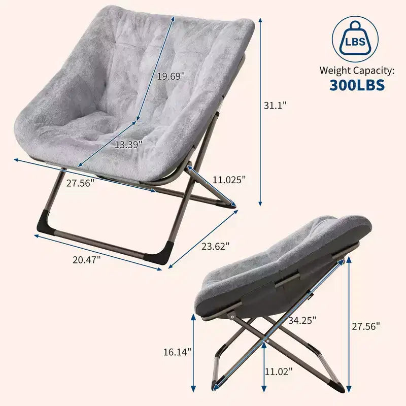 Chaise soucoupe pliante pour adultes ; Chaise longue confortable pour salon