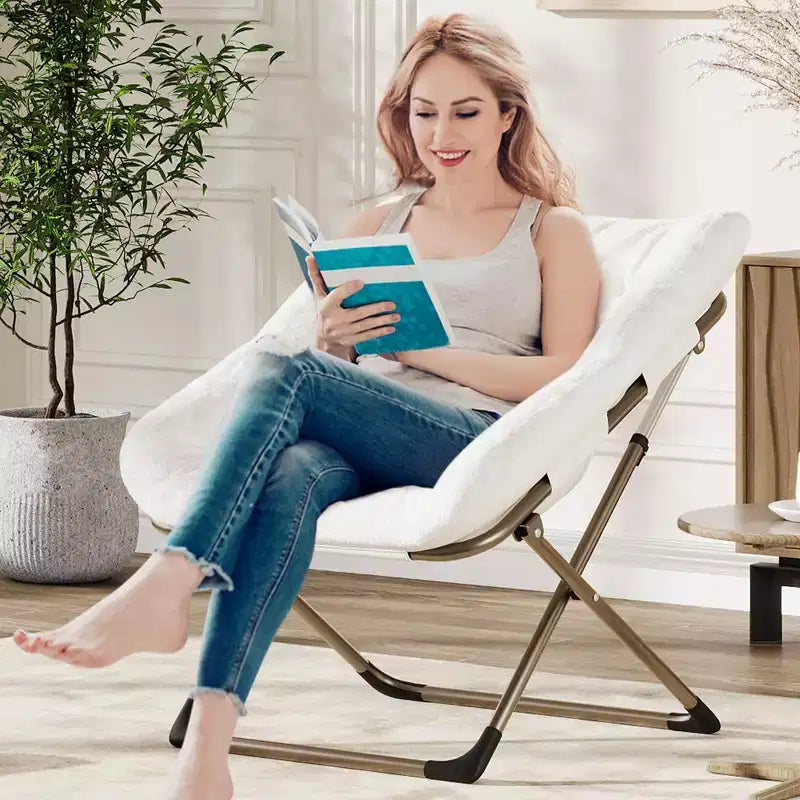 Chaise soucoupe pliante pour adultes ; Chaise longue confortable pour salon