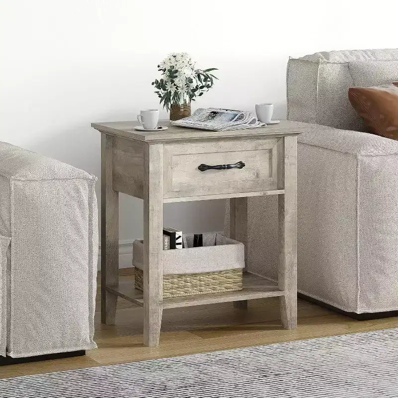 Table de chevet Table de chevet avec tiroir de rangement ; Tables d'appoint de chevet modernes