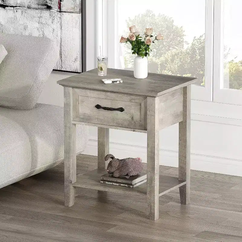 Table de chevet Table de chevet avec tiroir de rangement ; Tables d'appoint de chevet modernes