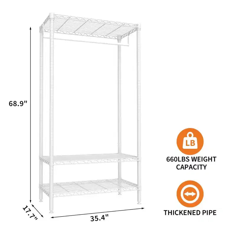 Portant à Vêtements Robuste Portable Organisateur de Penderie