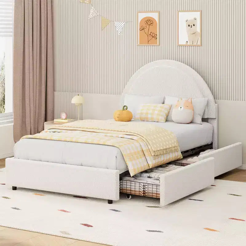 Tiroirs de Rangement pour Lit en Boucle ; Lit Plateforme Rembourré Doux