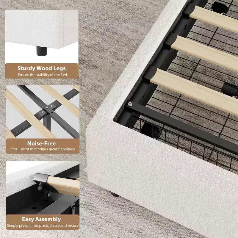 Tiroirs de Rangement pour Lit en Boucle ; Lit Plateforme Rembourré Doux