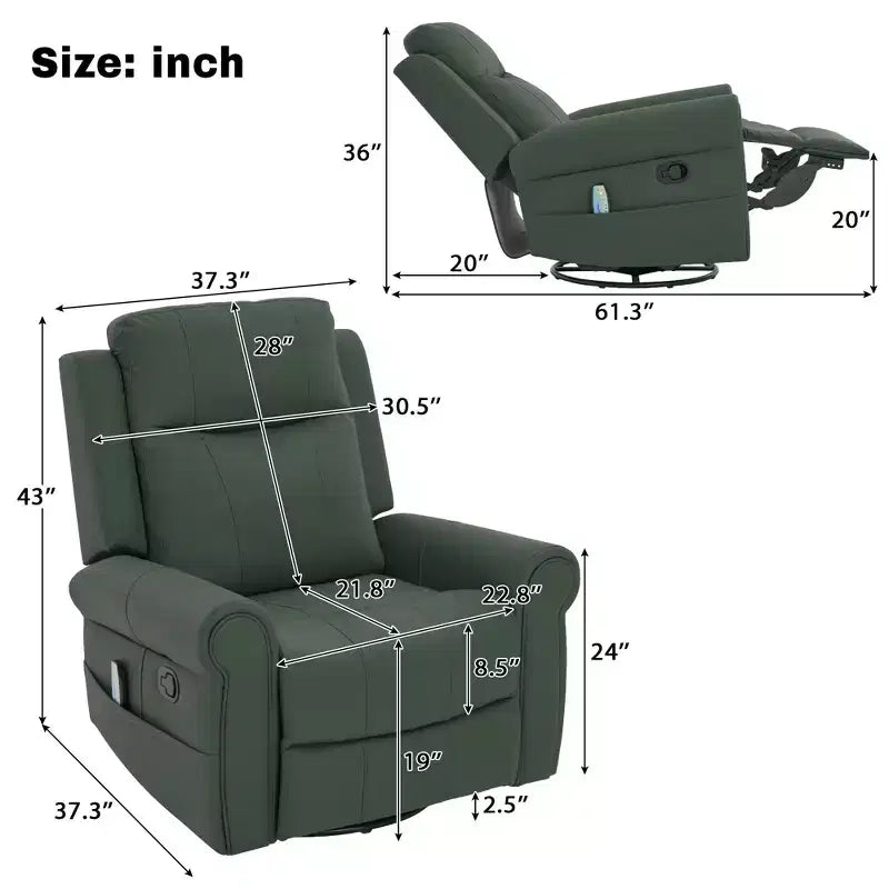 Fauteuil de relaxation massant pivotant, inclinable et à bascule pour chambre de bébé