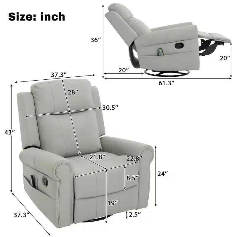 Fauteuil de relaxation massant pivotant, inclinable et à bascule pour chambre de bébé