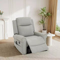 270 Swivel Recliner Nursery Glider Rocker Leisure Massage Sofa Lounge Chair Accent Chair with Heating & Side Pocket; PU Upholstered - ModernLuxe