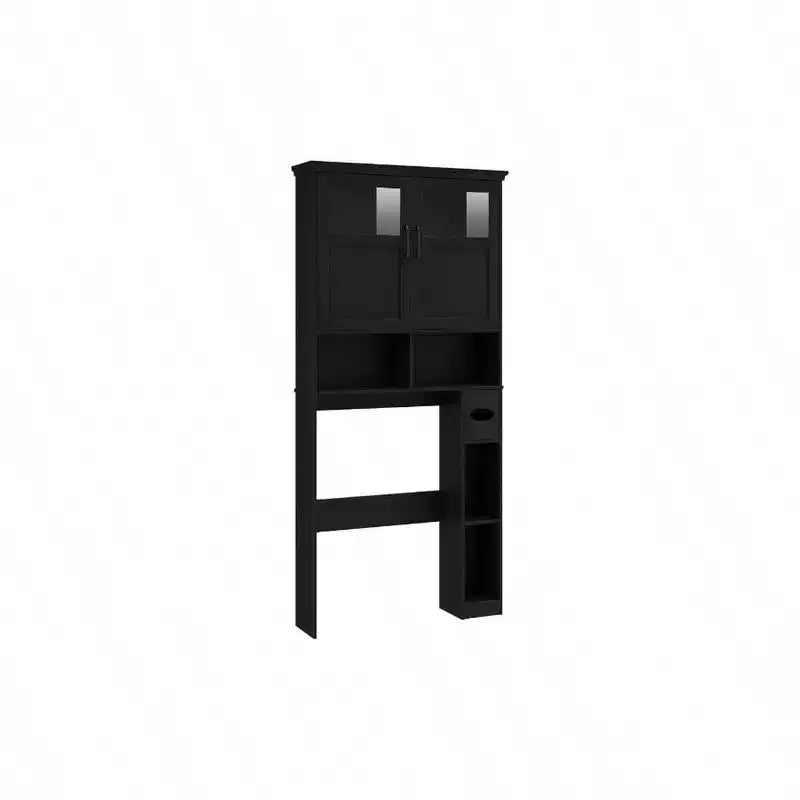 Meuble de rangement pour toilettes avec deux portes et dérouleur de papier toilette