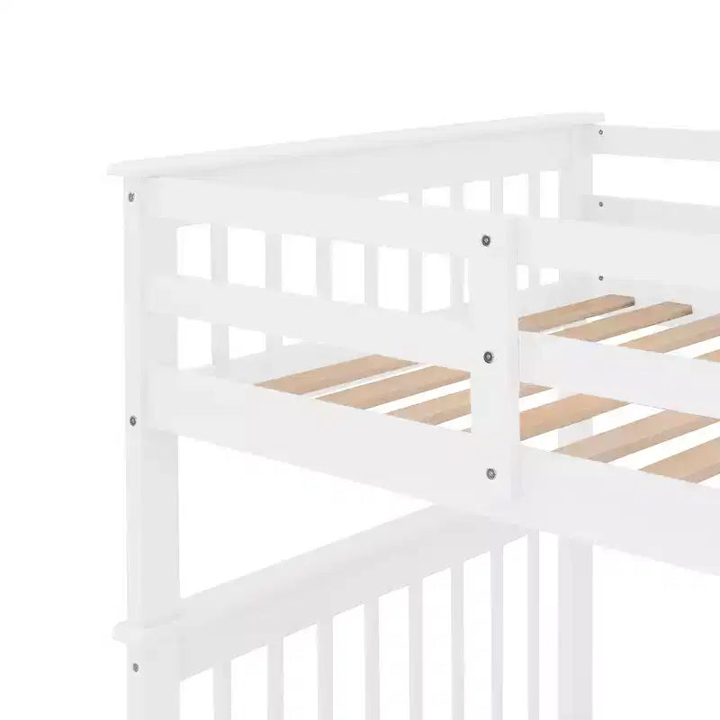 Lit superposé avec escalier, format simple sur simple