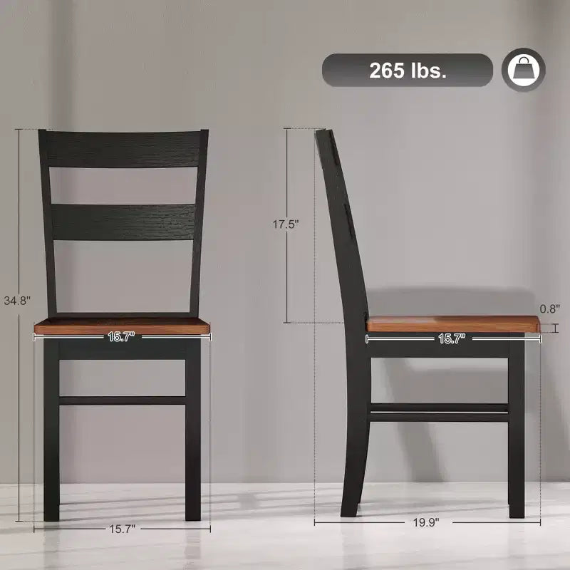 Chaises de salle à manger de ferme Chaises de table de cuisine en bois d'hévéa