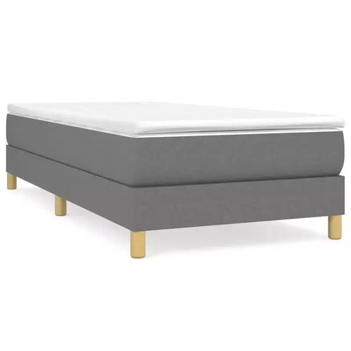 Cadre de lit en tissu gris foncé (100 % polyester) ; contreplaqué