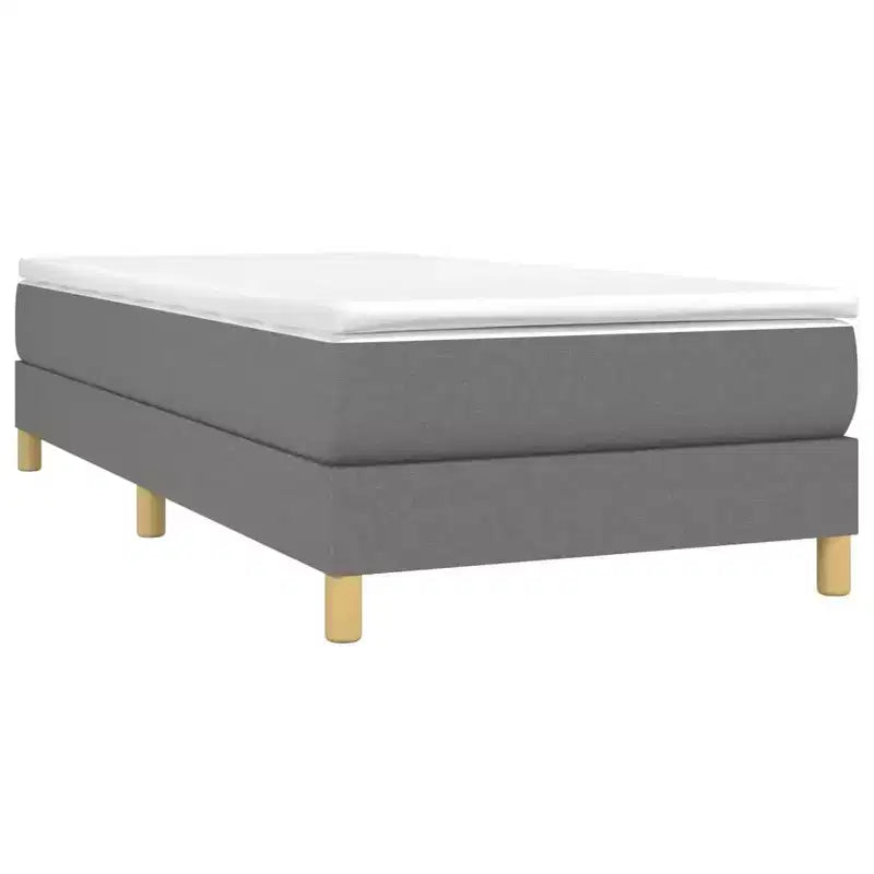 Cadre de lit en tissu gris foncé (100 % polyester) ; contreplaqué