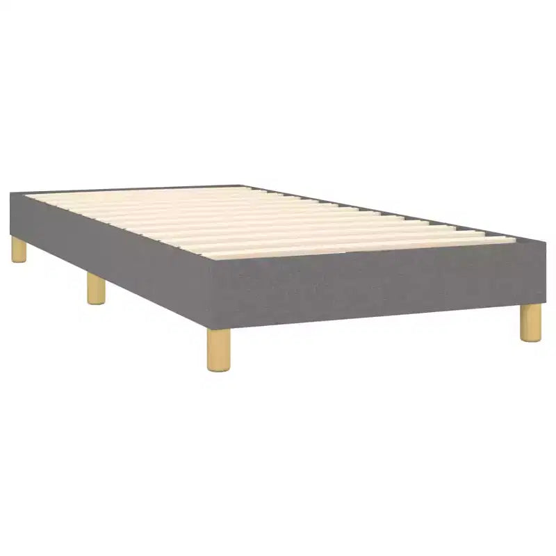 Cadre de lit en tissu gris foncé (100 % polyester) ; contreplaqué