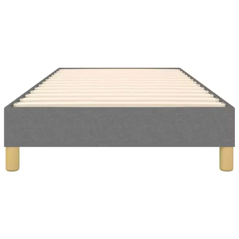 Cadre de lit en tissu gris foncé (100 % polyester) ; contreplaqué