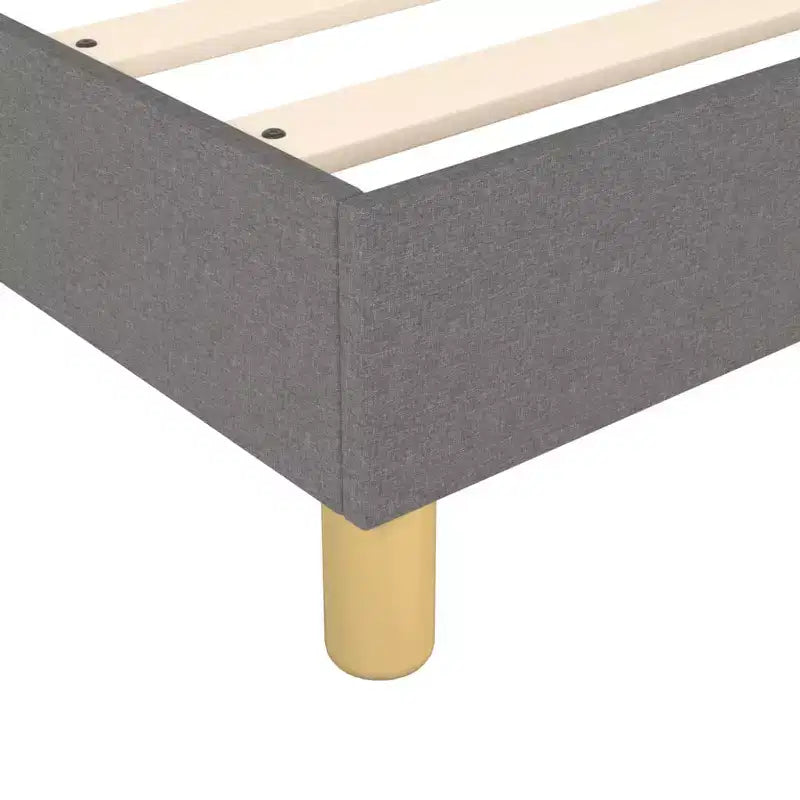 Cadre de lit en tissu gris foncé (100 % polyester) ; contreplaqué