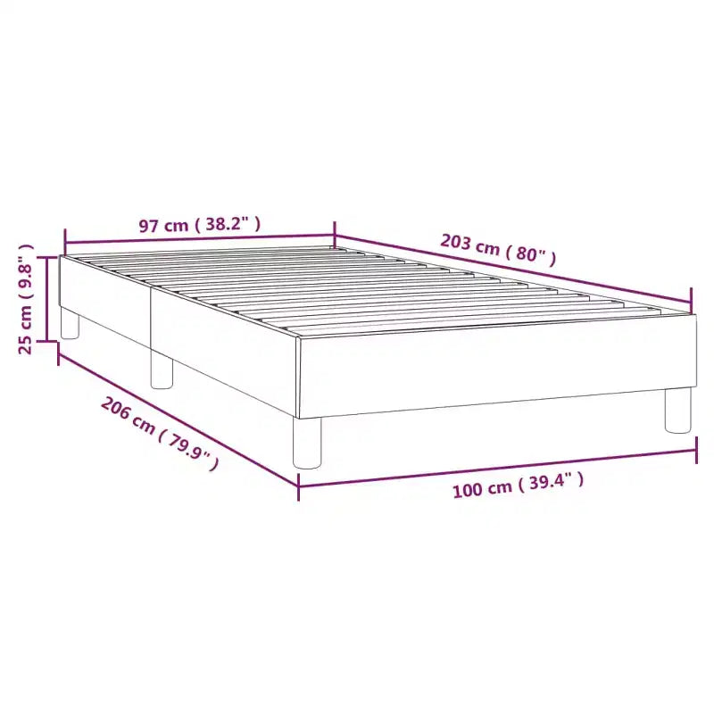 Cadre de lit en tissu gris foncé (100 % polyester) ; contreplaqué