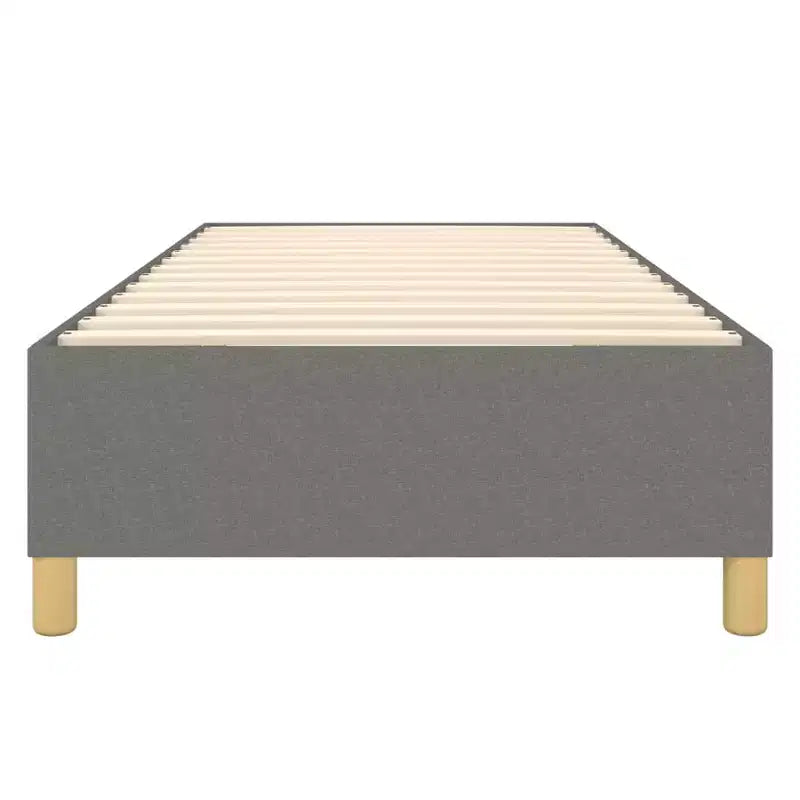 Cadre de lit sommier tapissier gris foncé jumeau XL en tissu