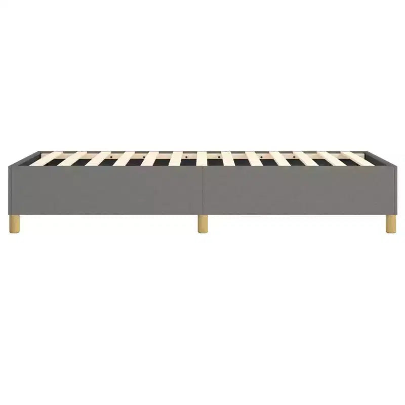 Cadre de lit sommier tapissier gris foncé jumeau XL en tissu