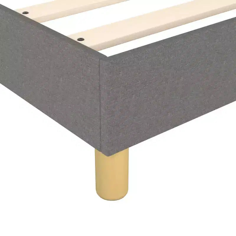 Cadre de lit sommier tapissier gris foncé jumeau XL en tissu