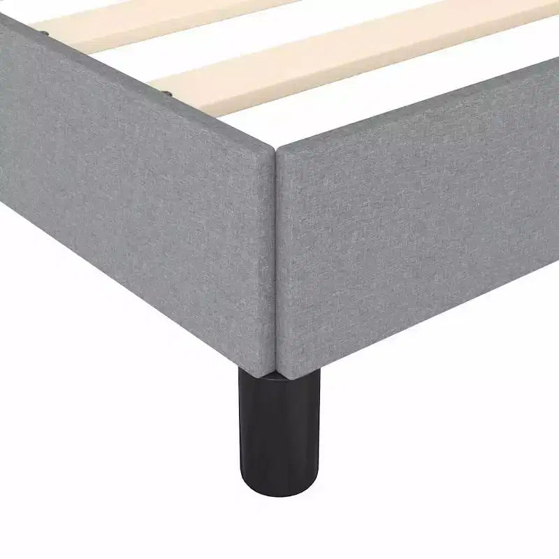 Cadre de lit en polyester gris clair; Contreplaqué; Bois manufacturé Twin XL