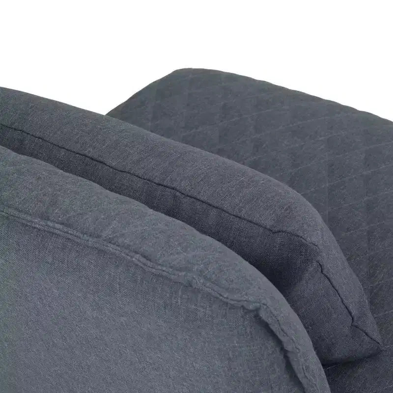 Fauteuil d'appoint avec coussin lombaire gris, assise capitonnée contemporaine sans accoudoirs