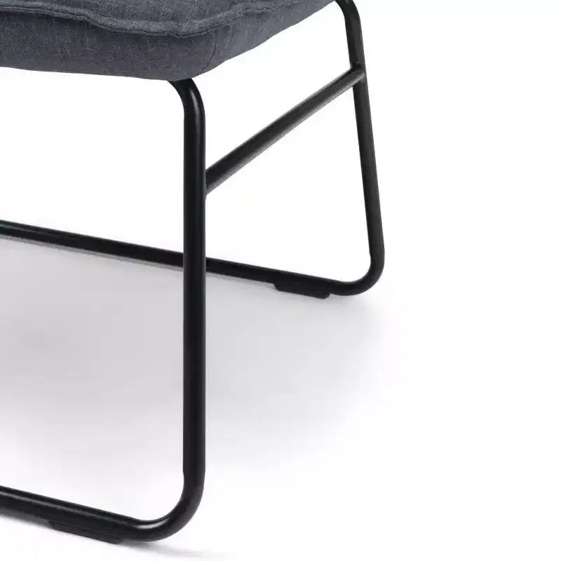 Fauteuil d'appoint avec coussin lombaire gris, assise capitonnée contemporaine sans accoudoirs