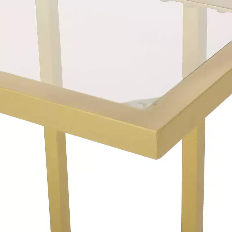 Table d'appoint en C, style glamour moderne, plateau en verre trempé