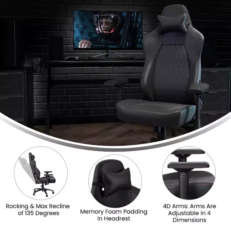 Chaise de jeu ergonomique à dossier haut et réglable