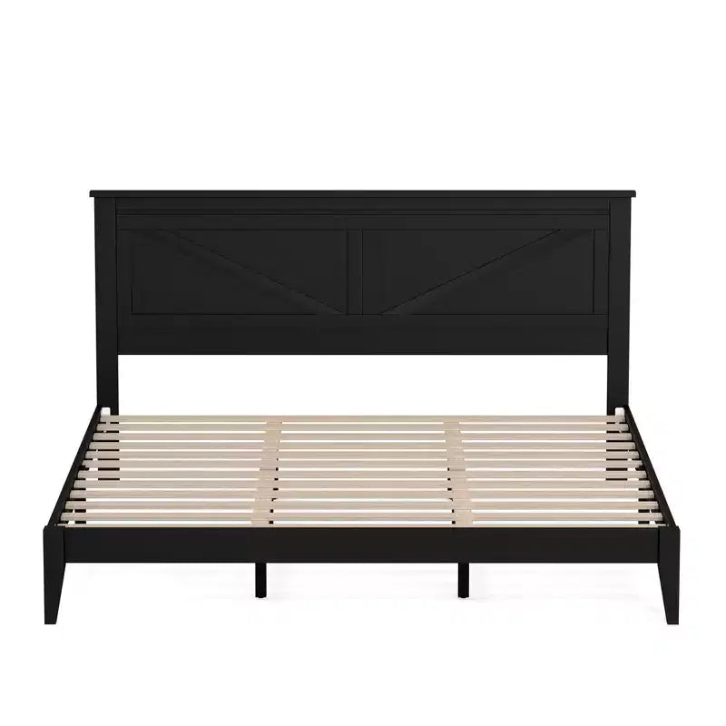 Lit plateforme en bois massif de style ferme