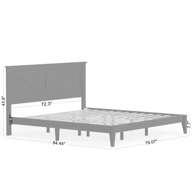 Lit plateforme en bois massif de style ferme