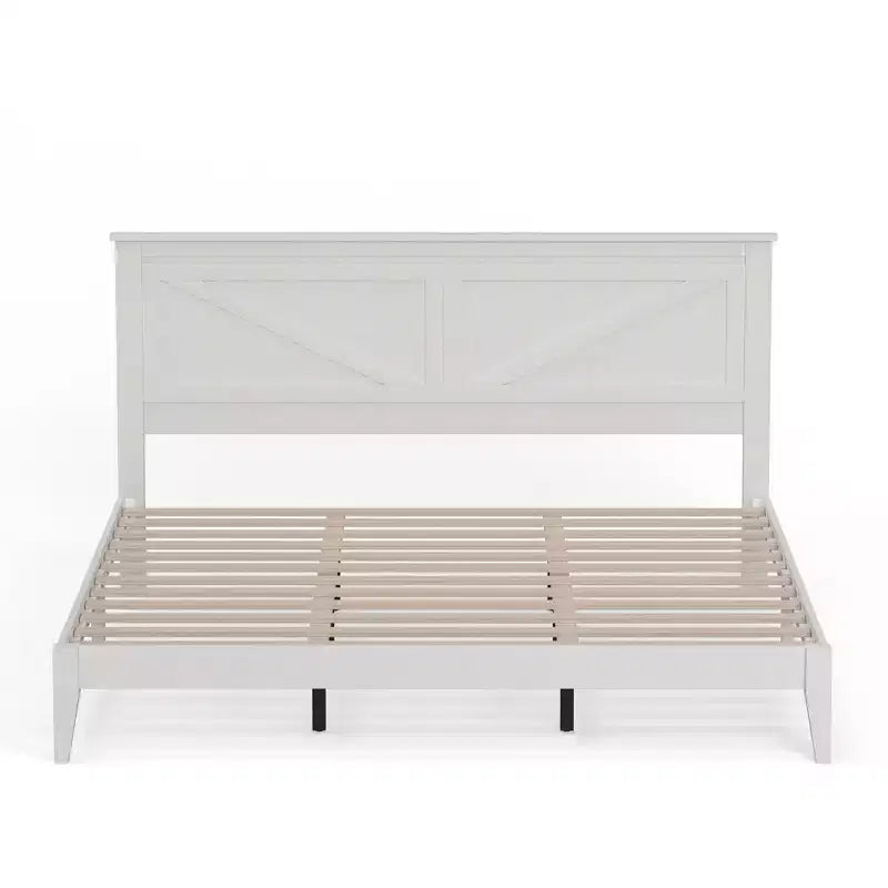 Lit plateforme en bois massif de style ferme